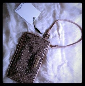 Calvin Klein  rose gold metallic wristlet
